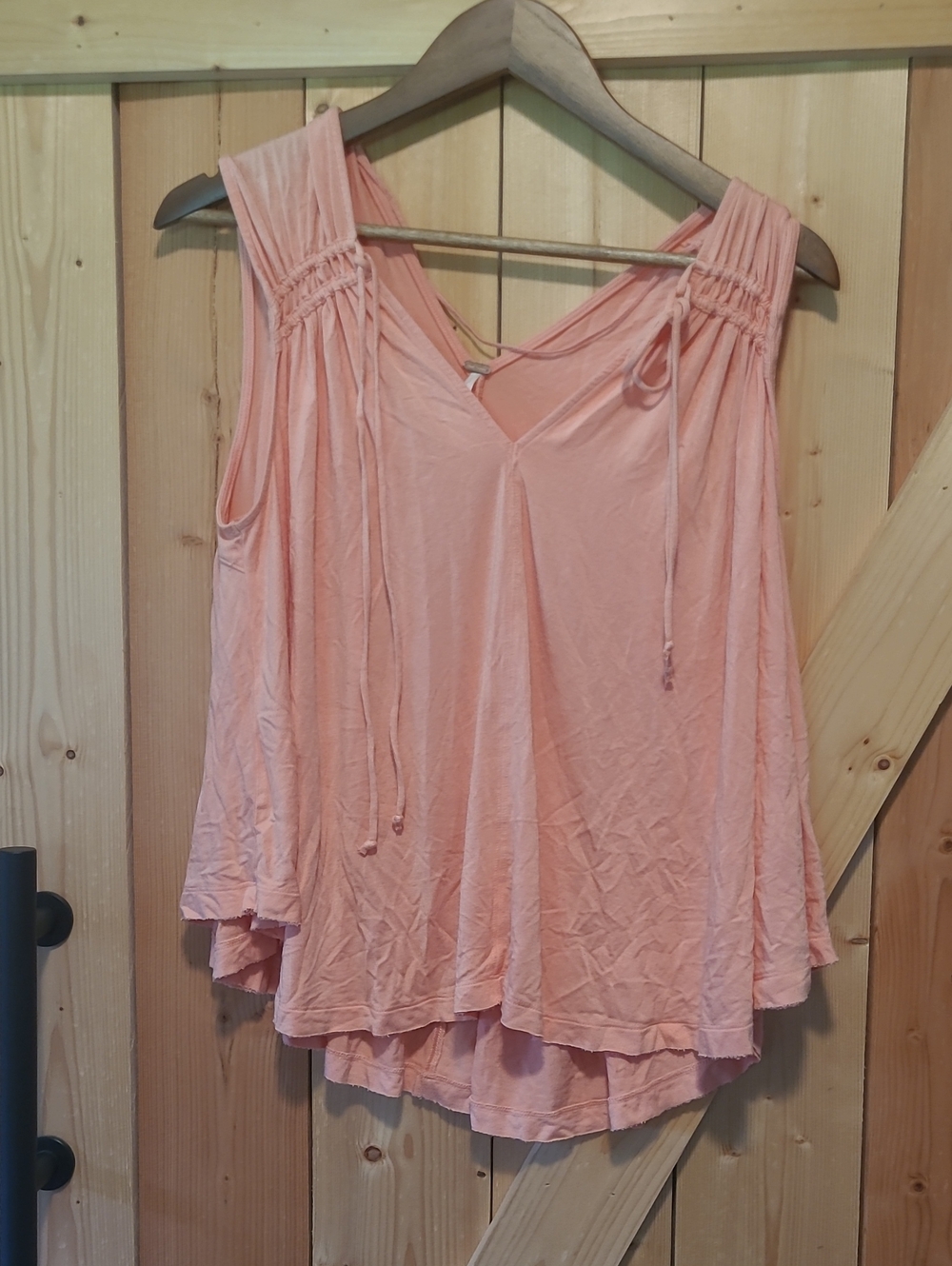 Free People Back In Town Peach Flowy Tank